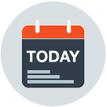 Calendar Icon in a Grey Circle