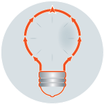 Lightbulb Icon in a Circle