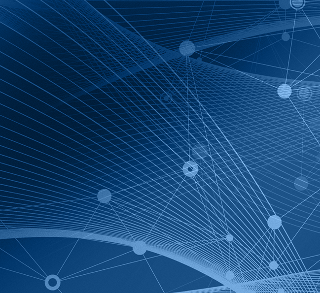 Blue digital wave design with connected points.