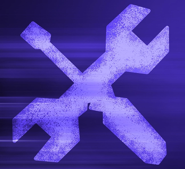 Blue digital wave design with connected points.